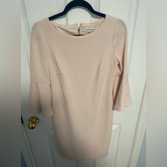 Pink Peplum Sleeve Dress - Picture 2 of 2